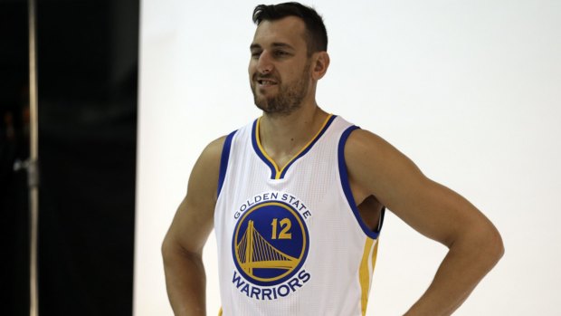 Looking fit and refreshed: Golden State Warriors centre Andrew Bogut poses for a photograph during his team's media day.