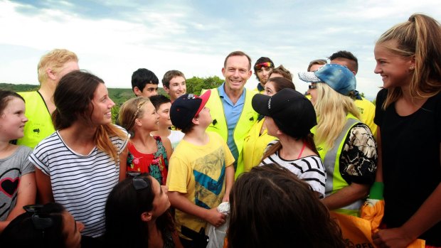 Prime Minister Tony Abbott visits Killalea State Park for Clean Up Australia Day.  