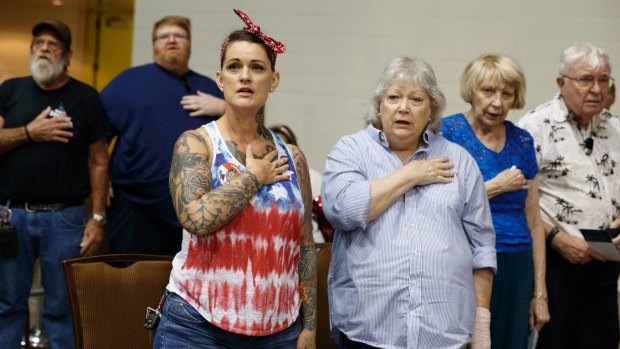 Supporters of Donald Trump during a campaign town hall in Daytona Beach.