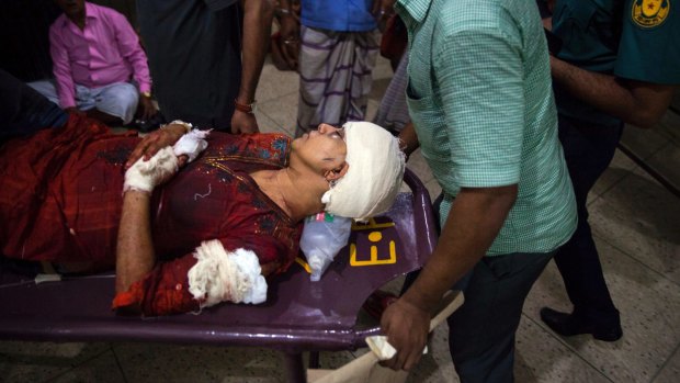 Rafida Ahmed is rushed to hospital after the machete attack.