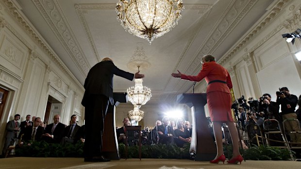 US President Donald Trump, left, and Theresa May, UK prime minister.