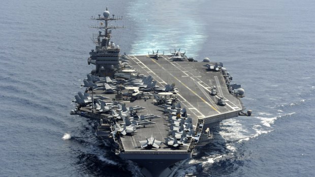 The aircraft carrier USS Abraham Lincoln was one of the "big decks"  Daniel Dusek steered towards ports serviced by Glenn Defence Marine Asia.