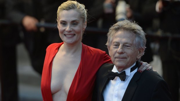 Director Roman Polanski and his wife Emmanuelle Seigner after the screening of his film Venus in Fur at the 2013 Cannes Film Festival.