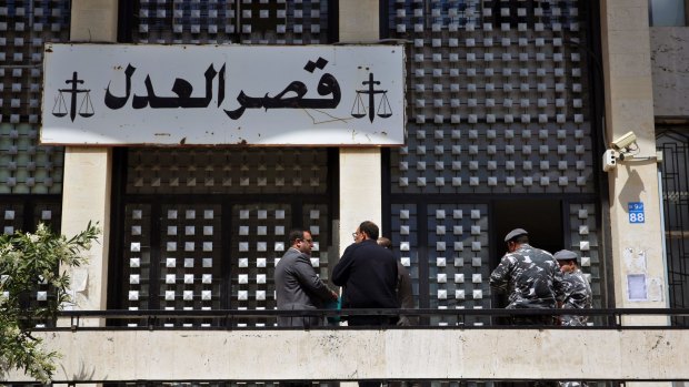 The Beirut courthouse compound that holds nine suspects of kidnapping the two Lebanese-Australian children.