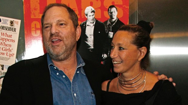 Harvey Weinstein and Donna Karan arrive at the premiere of "The Hunting Party" at the Paris Theater in New York in 2007.