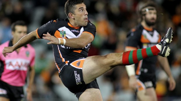 Put the boot in: Former Wests Tigers star Braith Anasta.