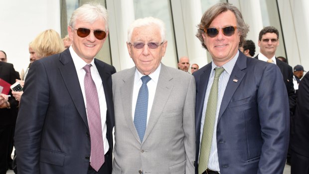 Steven, Frank and Peter Lowy at the opening of the new Westfield World Trade Centre in New York.