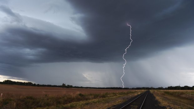 Violent thunderstorms near Dunedoo on Monday.