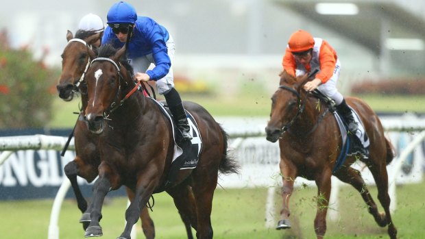 Looking for a lift: James McDonald rides Impennding to win at Rosehill.