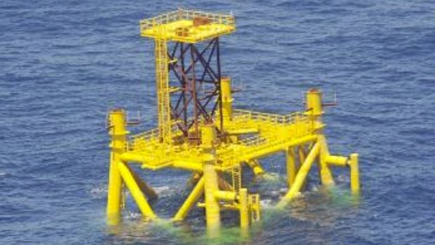 One of a number of Chinese offshore platforms in the East China Sea in June, in a photo released by Japan's defence ministry on Wednesday.  