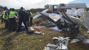 Four people were injured, one critically, after the light plane crashed while trying to land at Caloundra Airport.