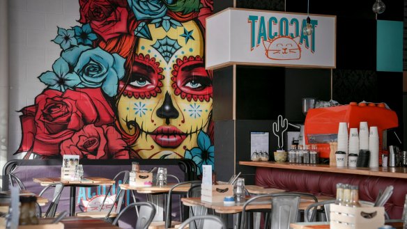 Tacocat's colourful Day of the Dead mural.