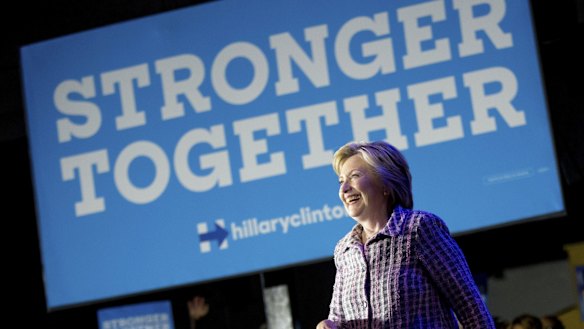 Democratic presidential candidate Hillary Clinton arrives to speak to volunteers at a Democratic party organizing event in North Carolina.