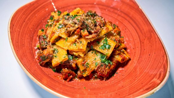 Rigatoni with lamb ragu.