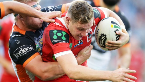Big boots to fill: Kurt Mann is keen to wear the Dragons' No.1 jersey in Josh Dugan's absence.