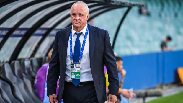 Frustrating night: Graham Arnold's side were well beaten in the first ACL game against Suwon.