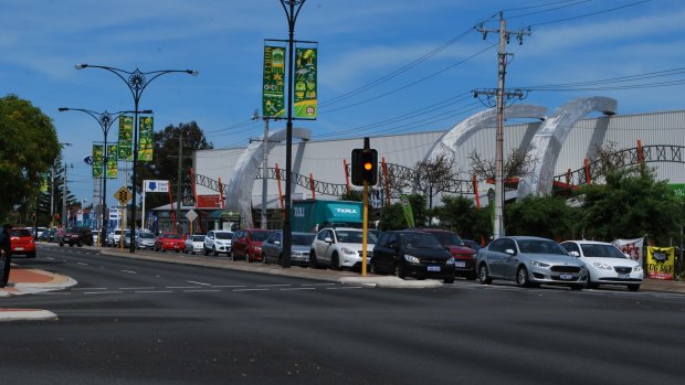 Cars banked up outside Coventry Market on Thursday morning - after peak hour. 