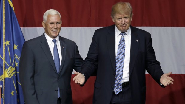 Donald Trump with Mike Pence.