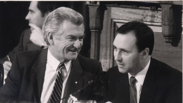 Prime Minister Bob Hawke and Treasurer Paul Keating at opening of the tax summit in 1985.