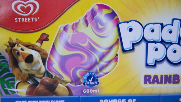 Unilever's Streets Paddle Pops carried a "school canteen approved" logo with a passing the grade-style tick.