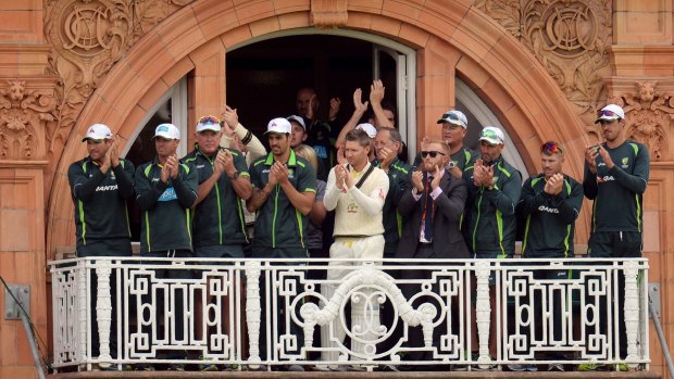 Cricket - England v Australia - Michael Clarke and team mates applaud after the first day of the second Ashes Test match

Livepic