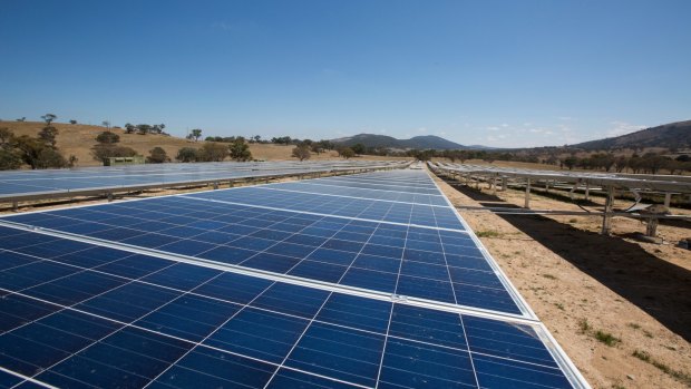  The solar panels at Williamsdale form the southern stretch of the ACT's 'solar highway'.