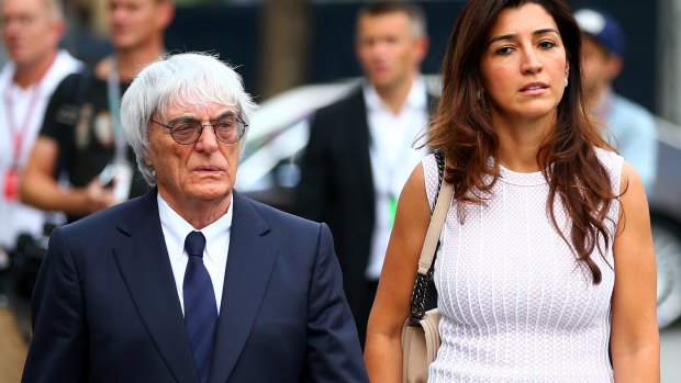 F1 supremo Bernie Ecclestone with his wife Fabiana Flosi.