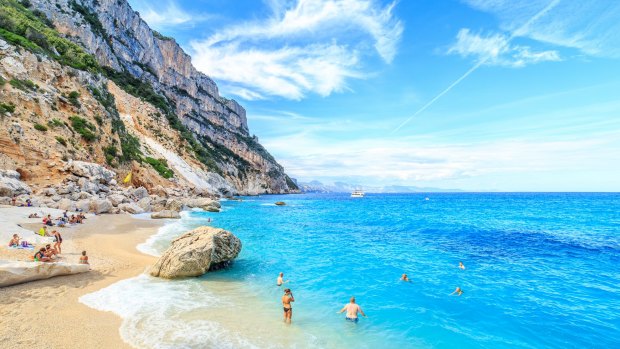 Cala Goloritze beach, one of the many pristine beach along the Sardinian coastline.