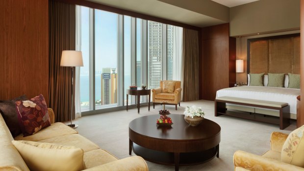 A room at the Shangri-La Doha Hotel.