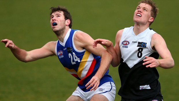 Maibaum, left, playing for Ranges in TAC Cup. 