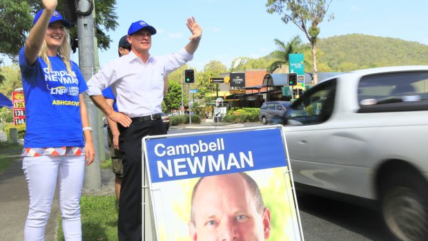Campbell Newman campaigns in Ashgrove ahead of the 2012 election. 