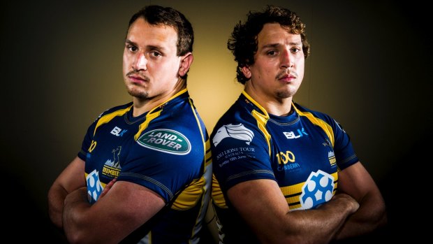 Identical twins Ruan, left, and Jean-Pierre Smith will be the first brothers to be in a Brumbies starting side.