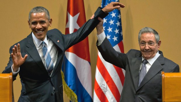 Cuba thaw: Cuban President Raul Castro and President Barack Obama in Havana in March.