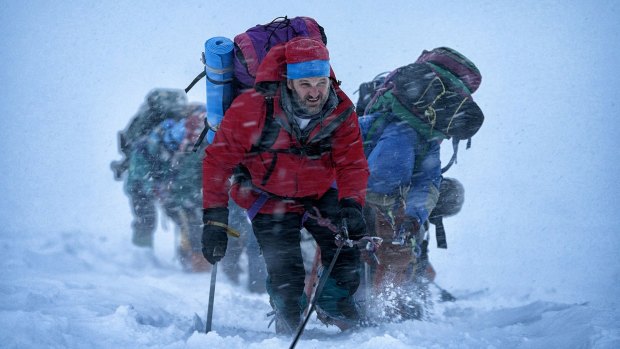 Australian actor Jason Clarke in the 3D adventure film <i>Everest</i>.