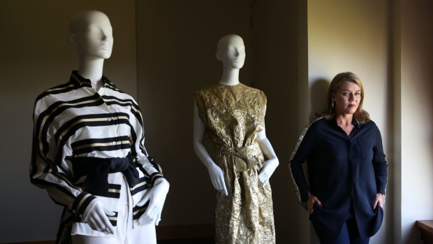 David Jones' general manager womenswear, Sophie Clarke, shows off Chinese designer dresses curated for the Lunar New Year celebrations.
