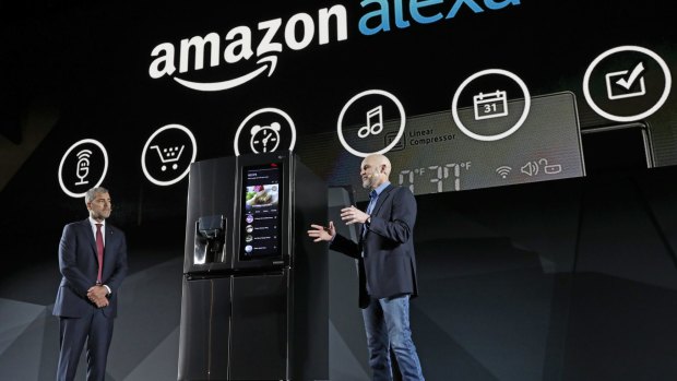 LG's Instaview voice-controlled Smart Fridge, which ties into Amazon's Alexa ecosystem.