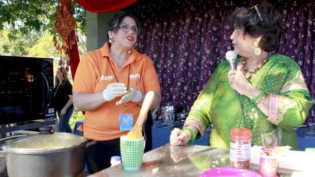 A cooking demonstration at a multicultural celebration in Annerley to mark World Refugee Day.