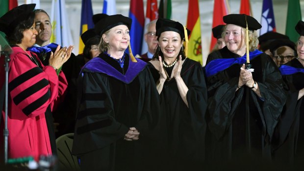 Mrs Clinton encouraged students to embrace a life of public service.
