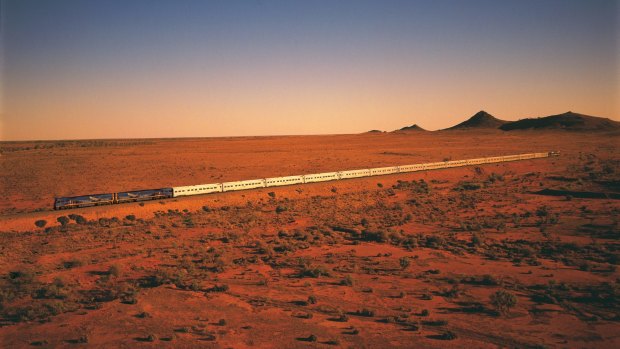 The Indian Pacific train near Broken Hill. 