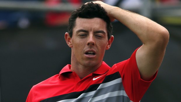 Tied for 15th: Rory McIlroy finishes his round in Sydney on Sunday.