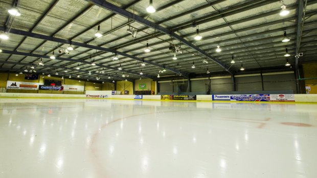 The Phillip Swimming and Ice Skating Centre rink is 185 by 85 feet and the international competing size standard is 200 by 100 feet. 