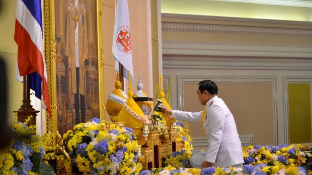 General Prayuth Chan-ocha accepts a royal endorsement certifying his appointment as the country's 29th premier.