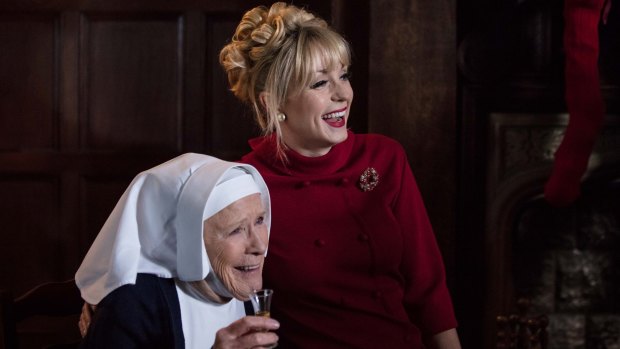 Judy Parfitt as Sister Monica Joan and  Helen George as Trixie Franklin in Call the Midwife.