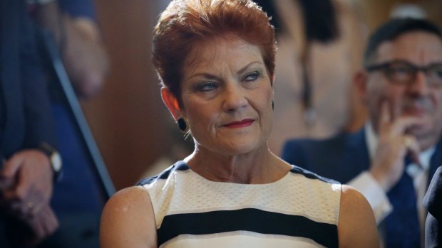Senator Pauline Hanson at Parliament House. 