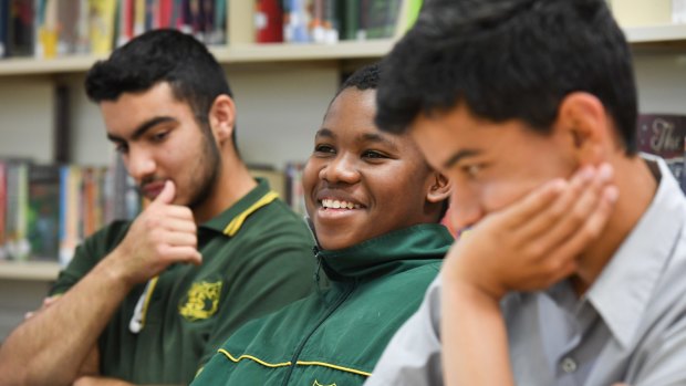 A student workshop held at Granville Boys High with proponents of WestWords. 