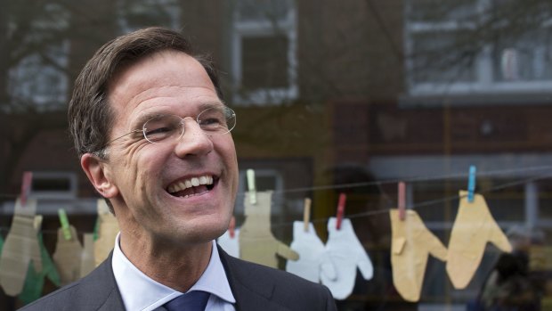 Dutch Prime Minister Mark Rutte after casting his vote in the referendum. 