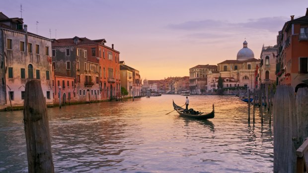 Picture perfect: A gondola on the Grand Canal, Venice.