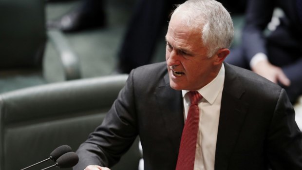 Prime Minister Malcolm Turnbull during question time on Wednesday.