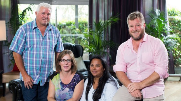 Uneven division of money ... Couples Kevin Shanhun and Honey Richmond, left, and Mem and Troy Hockley, participants in Nine's reality 'experiment' <i>The Briefcase</i>.