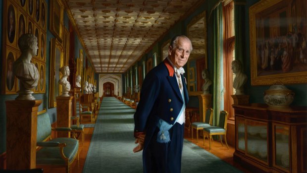 The painting by Australian-born artist Ralph Heimans showing the Prince Philip, Duke of Edinburgh, painted in the year of his retirement from public engagements. 